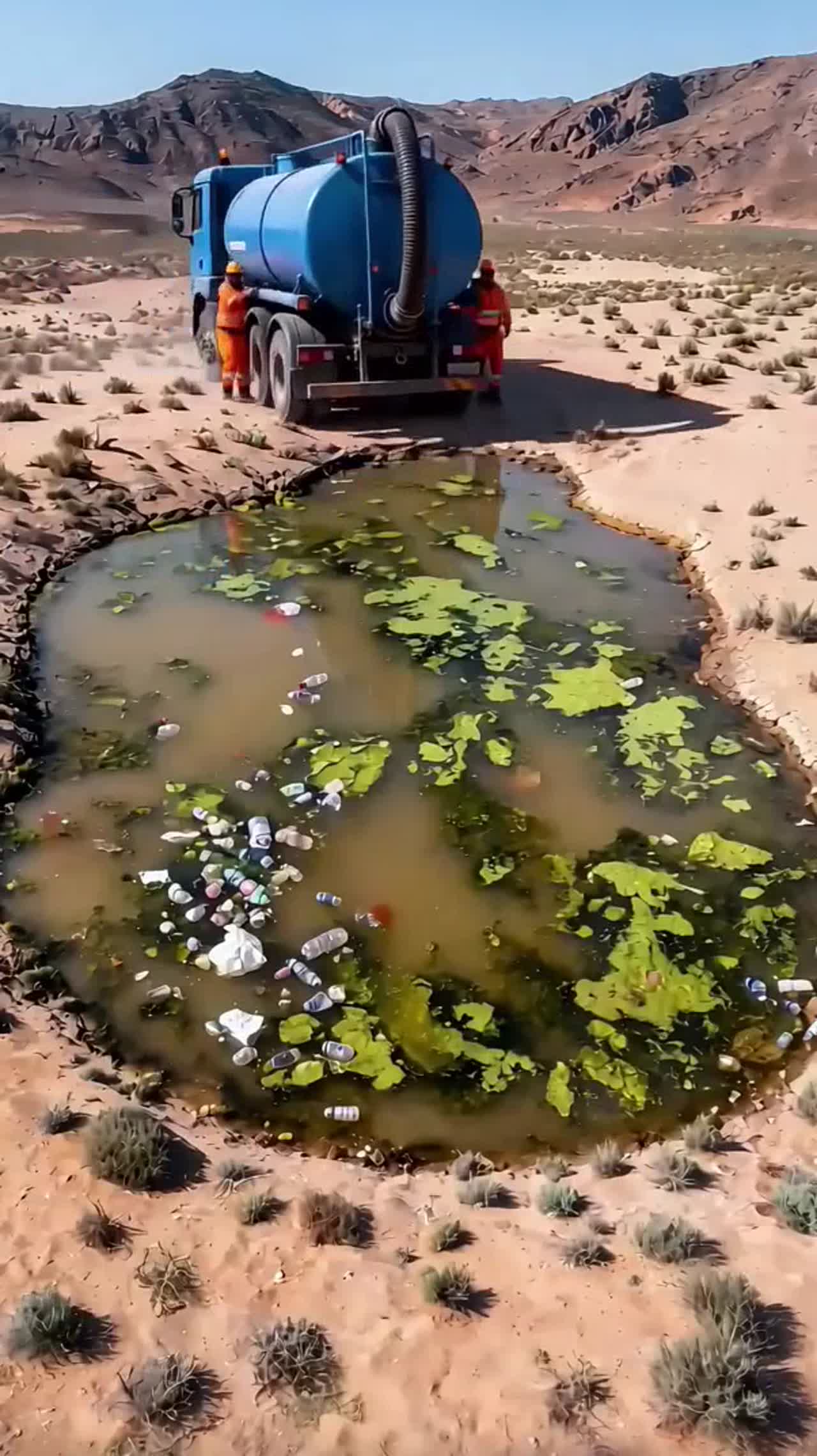 cleaning pond
